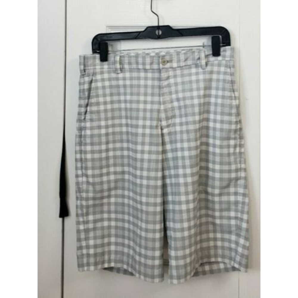 Nike Golf Tour Performance Shorts Plaid Flat Front Dri-Fit Mens M  30X11" inseam